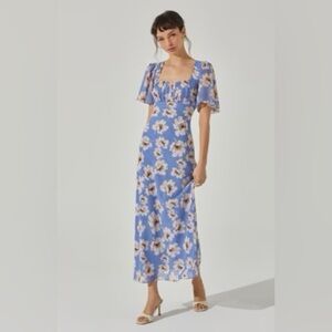 ASTR the Label Floral Blue Maxi Dress